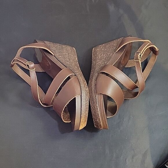 CLOUDWALKERS DOUBLE STRAP OPEN TOE WEDGE SANDAL - Picture 5 of 16